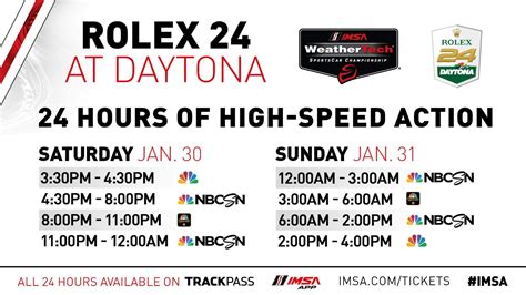 Rolex daytona schedule